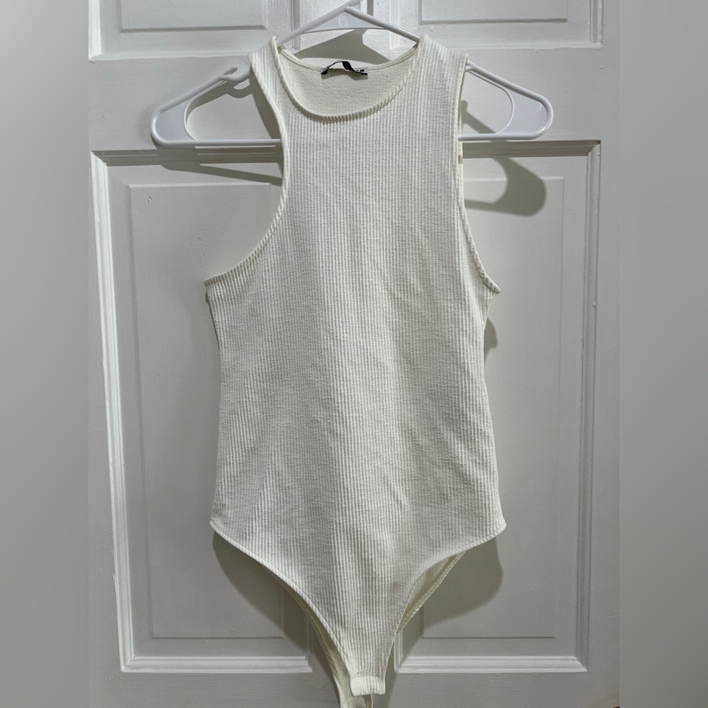 Zara asymmetrical knit bodysuit tank